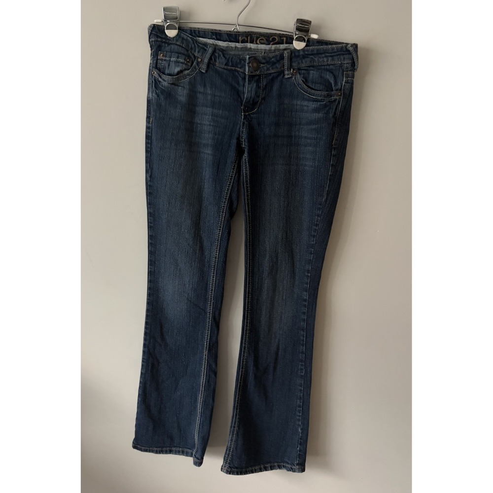 VTG Y2K Rue21 Jeans Denim Bootcut Stretchy Low Rise Flap Pocket Size 3/4 S 31x29